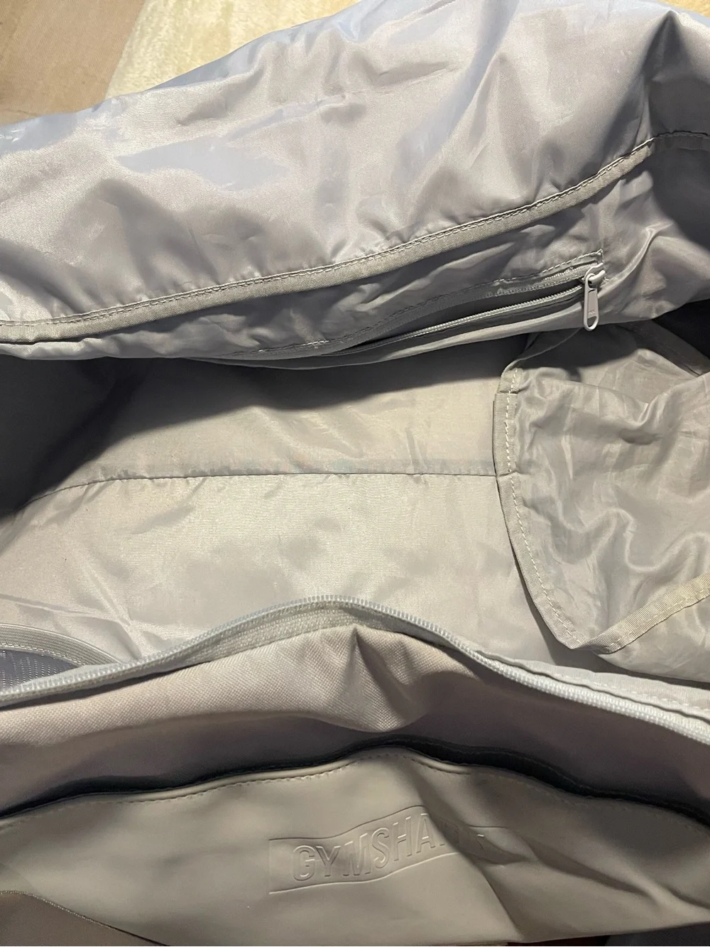 Gymshark Men’s Light Gray Travel Duffel Bag